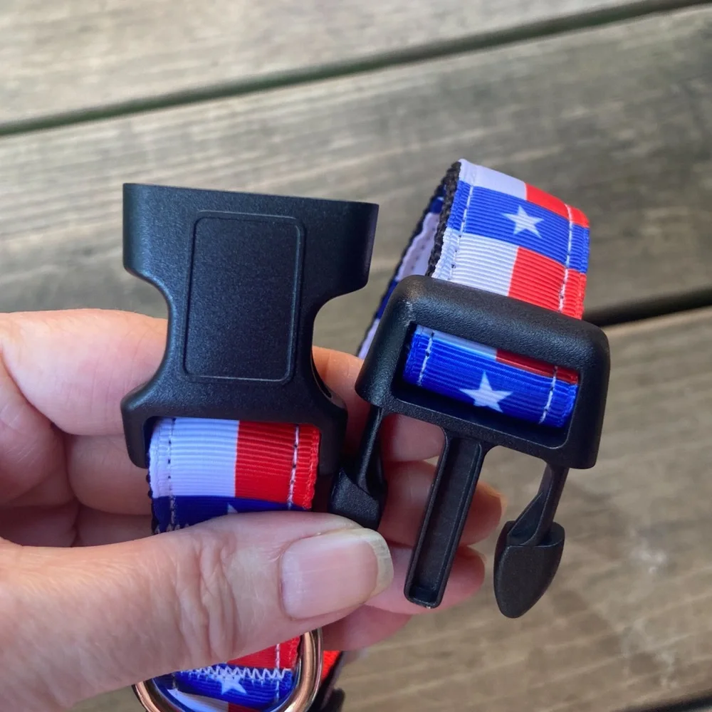 NWT Patriotic Texas Dog Collar and Bone Toy. USA dog toy and dog collar